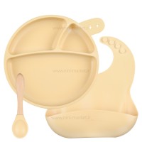 ست ظرف غذا تمام سیلیکونی 3 تکه رنگ زرد مینیک اوی‌اوی Minik OiOi