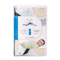 قنداق نخي طرح اسليمي رنگ نوار سرمه اي بیبی فور لایف Baby4life