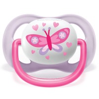 پستانک تکی الترا ایر 0-6 ماه طرح پروانه بنفش اونت Avent (فاقد جعبه)