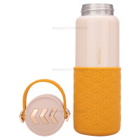 فلاسک آب استيل بنددار رنگ کرم هلو دریم Hello dream