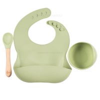 ست ظرف غذا سیلیکونی رنگ سبز والابی لیتل Wallaby Little