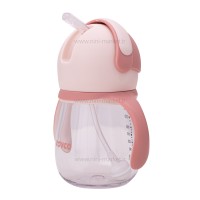 لیوان آبمیوه خوری نی دار 240 میل رنگ صورتی رووکو Rovco