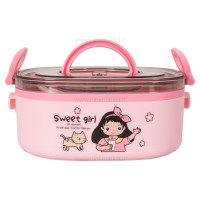 ظرف غذا چند منظوره طرح دختر رنگ صورتي برند خارجي