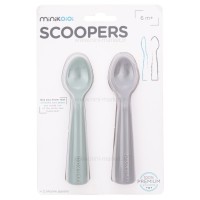 قاشق دو عددی رنگ طوسی سبز مینیک اوی وای Minik Oioi