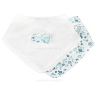 پیشبند سه‌گوش دو عددی طرح پاپیون رنگ سفید و سبز بی‌بیبی BiBaby
