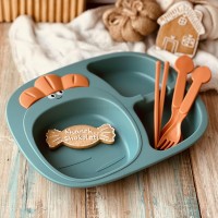 ظرف بامبو طرح هويج رنگ سبز منگلین Mengqilin