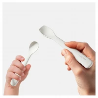 ست قاشق دو عددی سیلیکونی رنگ سفید هی اور شی heorshe