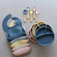 ست ظرف غذا تمام سیلیکونی رنگ طوسی مینیک اوی‌اوی Minik OiOi