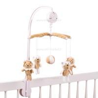 آویز تخت موزیکال طرح خرس رنگ کرم سانوزی Sunnozy