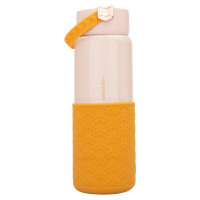 فلاسک آب استيل بنددار رنگ کرم هلو دریم Hello dream