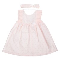 پیراهن دخترانه مدل پرنا طرح گل ریز سایز رنگ صورتی ایندیگو Indigo