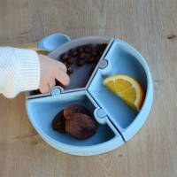 ظرف غذا پازلی چند بخش رنگ طوسی سبزآبی مینیک اوی اوی minik oi oi