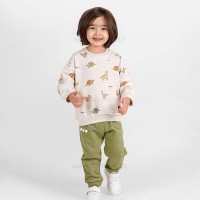 بلوز شلوار پسرانه طرح ژوراسیک رنگ طوسی و سبز ایندیگو Indigo