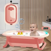 وان حمام آکاردئونی سه تیکه طرح ساده دماسنج دار رنگ نارنجی خارجی