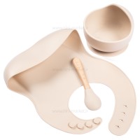 ست ظرف غذا سیلیکونی رنگ کرم والابی لیتل Wallaby Little