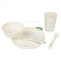 ظرف غذای ملامین 5 تیکه طرح خرس رنگ سبز کیکابو Kikkaboo