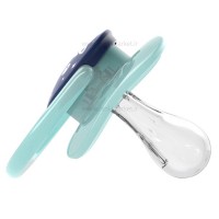 پستانک تکی درب دار طرح موشک رنگ سبز-آبی سایز 6 تا 0 ماه دکتربراون Dr.brown