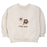 بلوز دورس دخترانه طرح دوگل رنگ شیری