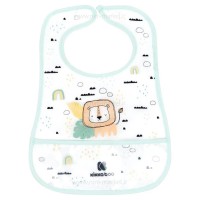 پیشبند سیلیکونی پشت حوله ای تکی طرح شیر رنگ سبز Kikkaboo