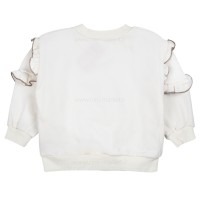 بلوز دورس دخترانه طرح تور و گیلاس رنگ شیری