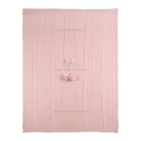 پتو بافت نوزاد بی بی فورلایف Baby4life طرح پاپیون رنگ صورتی