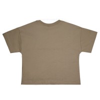 تیشرت شورت پسرانه طرح دایناسور رنگ خاکیRaboo