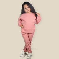 بلوز شلوار دخترانه طرح گل لاله رنگ صورتی رابو Raboo