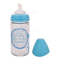 شیشه شیر پیرکس 240 میل طرح حروف رنگ آبی سواوینکس Suavinex