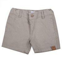 شورت کتان اسپرت طرح خرس رنگ کرمی پاپو papo