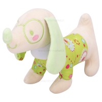 جغجغه طرح سگ عینکی رنگ گلدار سبز شیما Shima