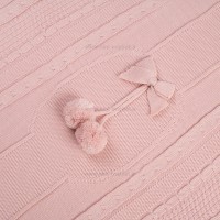 پتو بافت نوزاد بی بی فورلایف Baby4life طرح پاپیون رنگ صورتی