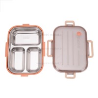 ظرف غذا استیل تقسیم دار رنگ کالباسی خارجی