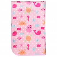 زيرانداز تعويض طرح اقيانوس سایز کوچک رنگ صورتي ايسيز