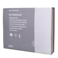 شانه و برس چوبی رنگ جعبه طوسی هی اور شی heorshe