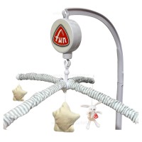 آویز بالای تخت کوکی طرح خرگوش رنگ کرم baby fun