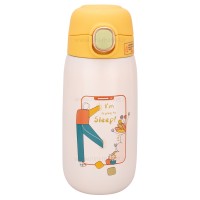 فلاسک آب استیل قفل دار تپل عروسکی رنگ زرد برند خارجی