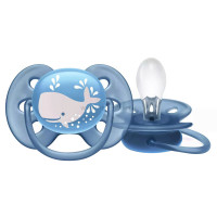 پستانک Ultra Soft طرح نهنگ طوسي 18-6 ماه اونت AVENT (فاقد جعبه)