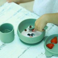 ست ظرف غذا تمام سیلیکونی 4 تکه سبز مینیک اوی‌اوی MinikOiOi