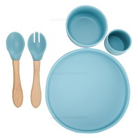 ست ظرف غذا 6 تیکه رنگ سبزآبی minik oioi