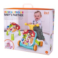 واکر موزیکال دو کاره کد 5218 رنگ سفید قرمز