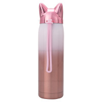 فلاسک آب استيل طرح گربه رنگ صورتي هلودریم Hello dream