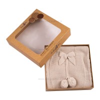 پتو بافت نوزاد بی بی فورلایف Baby4life طرح پاپیون رنگ کرم