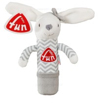 جغجغه سوسیسی طرح خرگوش دختر رنگ طوسیbabay fun