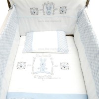 ست روتختی 10 تکه بی بی فور لایف Baby4life طرح خرگوش رنگ آبی