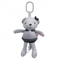 آویز کریر نخ کشی طرح خرس رنگ طوسی بیبی فان babyfun