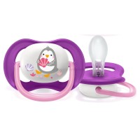 پستانک تکی الترا ایر 6- 18 ماه طرح پنگوئن بنفش اونت Avent (فاقد جعبه)