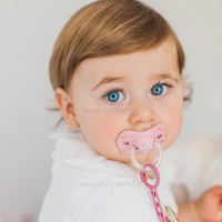 پستانک تکی بادامی 6 - 18 ماه طرح گلد صورتی سواوینکس Suavinex(دارای جعبه)