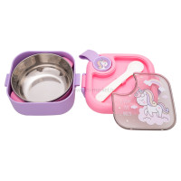 ظرف غذا چند منظوره طرح اسب تک شاخ رنگ صورتی برند خارجي