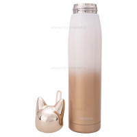 فلاسک آب استيل طرح گربه رنگ طلایی هلو دریم Hello dream