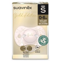 پستانک تکی بادامی 0 - 6 ماه طرح گلد صورتی سواوینکس Suavinex